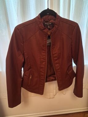 Baccini Women's Chestnut Purple Faux Leather Jacket